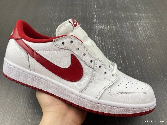 Rep Jordan Low 1 705329-101 White Retro Red Varsity 0821